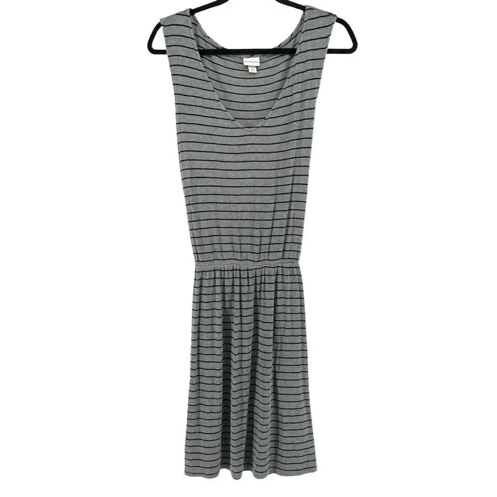 Merona Women’s Striped Sleeveless Ribbed Tie Waist Knee Length Casual Dress XL